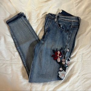 Autumn to the wind flower jeans 3